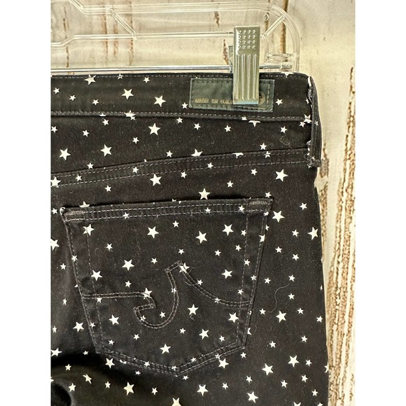 Adriano Goldschmied AG "The Legging Ankle" Black and White Star Velvet Feel Pant - Picture 2 of 5